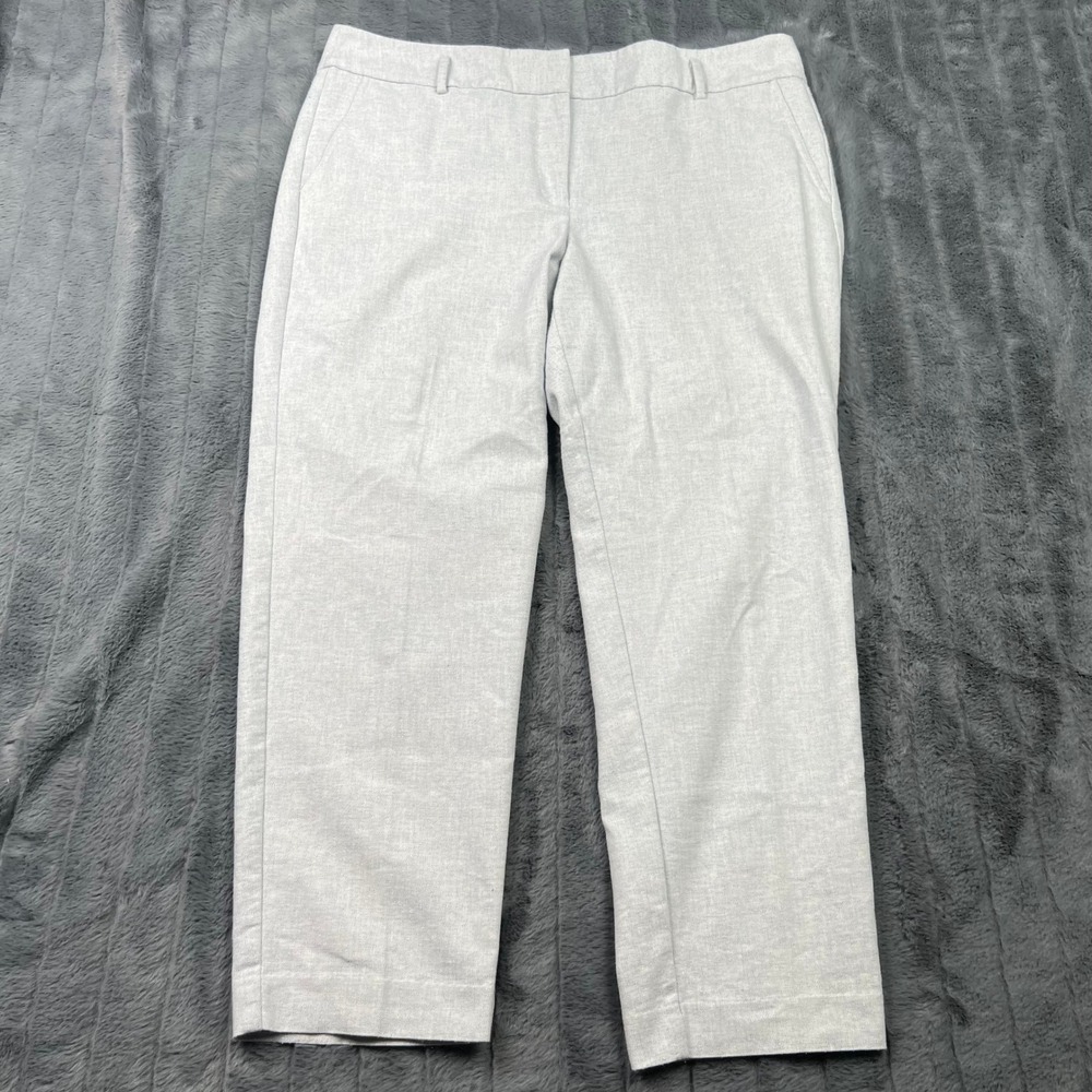 LOFT Womens Light Gray Linen Blend Ankle Pants Style 472535 Size 14